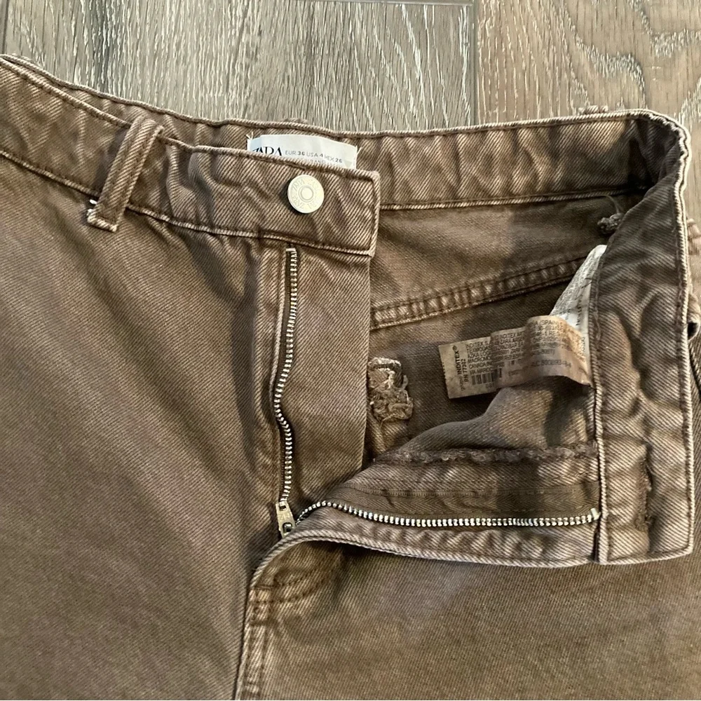 Zara Brown Wide-Leg Jeans - Picture 8 of 14